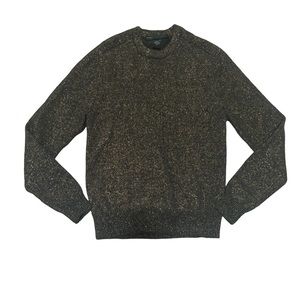 Marc Jacobs Metallic Wool Crewneck Sweater Black Gold Holiday Knit | Size Small